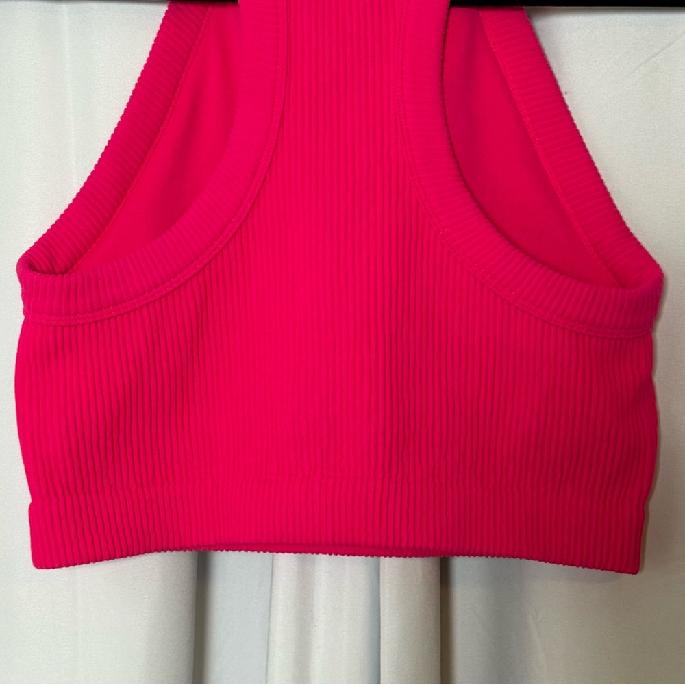 Aerie Seamless Longline Sports Bra Crop Tank Pink Womens XL - Picture 7 of 11